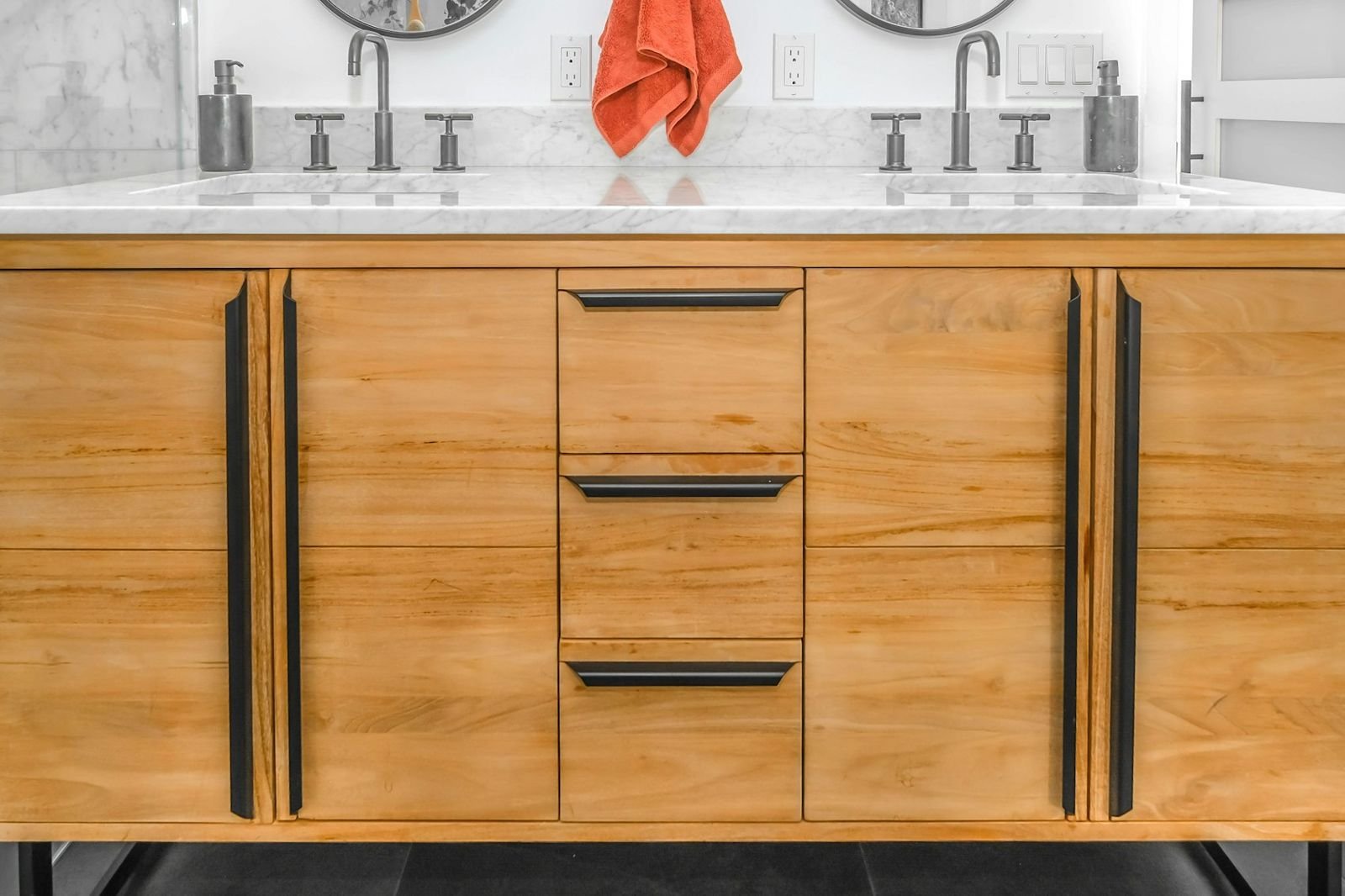 Custom cabinetry with premium hardware