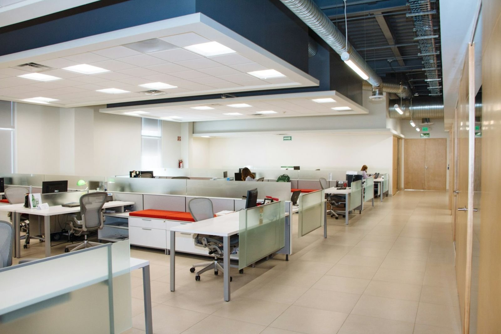 Open-plan workspace after build-out