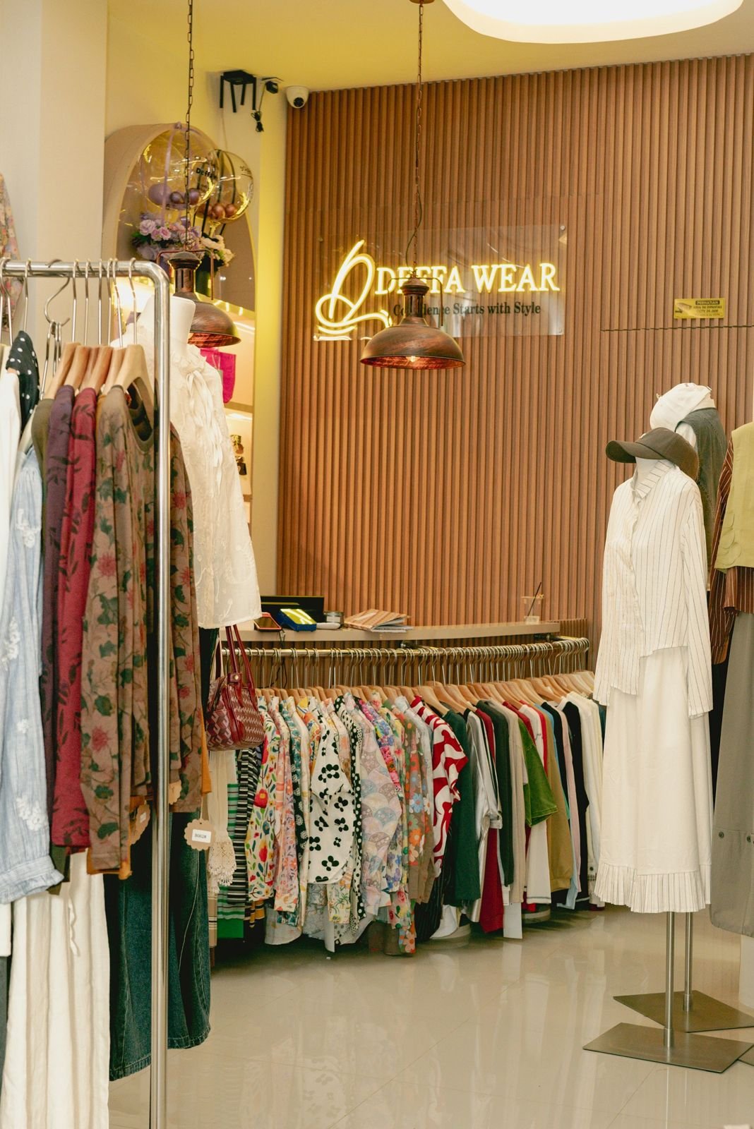 Boutique retail interior with installed fixtures